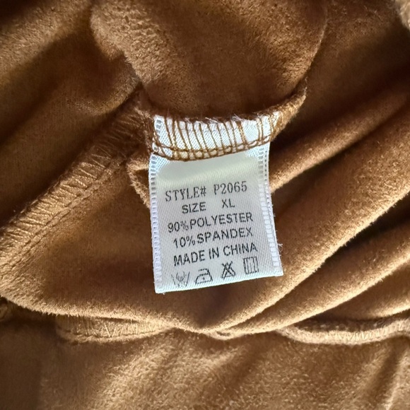 Fashion Nova Brown Faux Suede Lace-Up Flare Pants | Size 1X - Picture 4 of 7